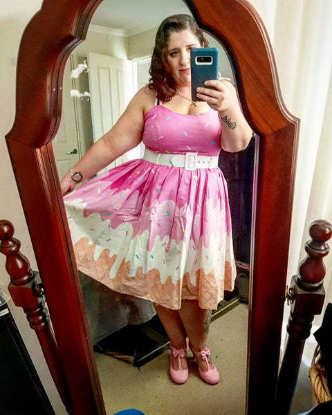 ice cream dress collectif Amanda Summer Sprinkles Ice Cream Cone Swing Dress