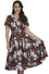 Banned Retro Dark Rose Shirt Swing Dress with Matching Belt in Navy Floral
