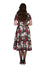 Banned Retro Dark Rose Shirt Swing Dress with Matching Belt in Navy Floral