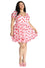 Hell Bunny Aphrodite Mini Dress Floaty Pink Chiffon with Heart Print