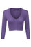 MAK Sweaters Cropped Cardigan with 3/4 Sleeves in Blueberry