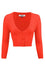 MAK Sweaters Cropped Cardigan with 3/4 Sleeves in Fiesta Orange