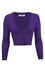 MAK Sweaters Cropped Cardigan with 3/4 Sleeves in Grape