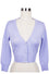 MAK Sweaters Cropped Cardigan with 3/4 Sleeves in Lilac