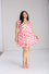 Hell Bunny Aphrodite Mini Dress Floaty Pink Chiffon with Heart Print