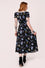 Hell Bunny Moonlit Midi Dress with Enchanting Woodland and Celestial Print