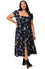 Hell Bunny Moonlit Midi Dress with Enchanting Woodland and Celestial Print