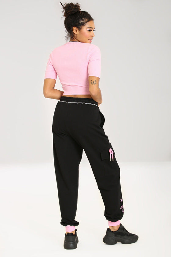 Hell Bunny Star Catcher Joggers Tracksuit Pink Unicorn
