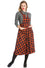 Banned Retro Miss Spooky 50's Length Pinafore Dress in Orange and Black Tartan