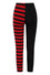 Banned Alternative Half Black Half Stripe Leggings in Black & Red