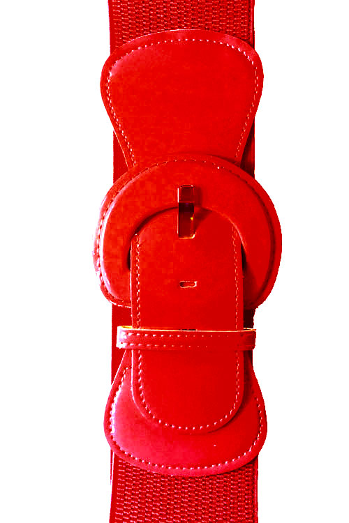 Kitty Deluxe Wide Cinch Belt in Red