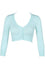 MAK Sweaters Cropped Cardigan with 3/4 Sleeves in Ice Blue