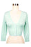 MAK Sweaters Cropped Cardigan with 3/4 Sleeves in Ice Blue