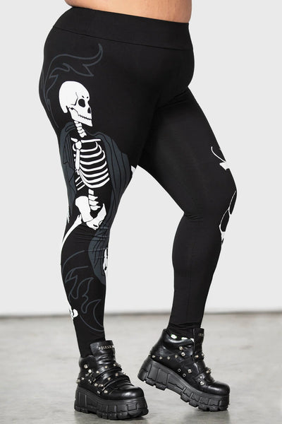 Killstar Danse Macabre Printed Leggings Skeleton & Skulls – Kitty