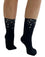 Pamela Mann Black Ankle Socks with Diamante Hearts Front Sparkle