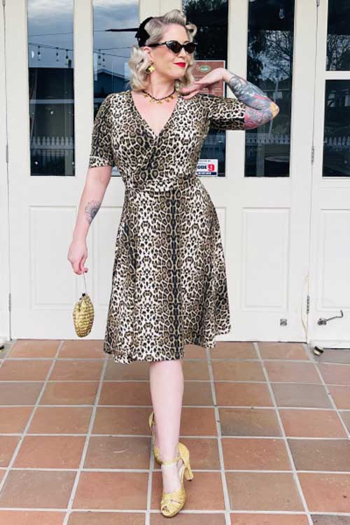 Dolly & Dotty Matilda Wrap Dress in Leopard Print