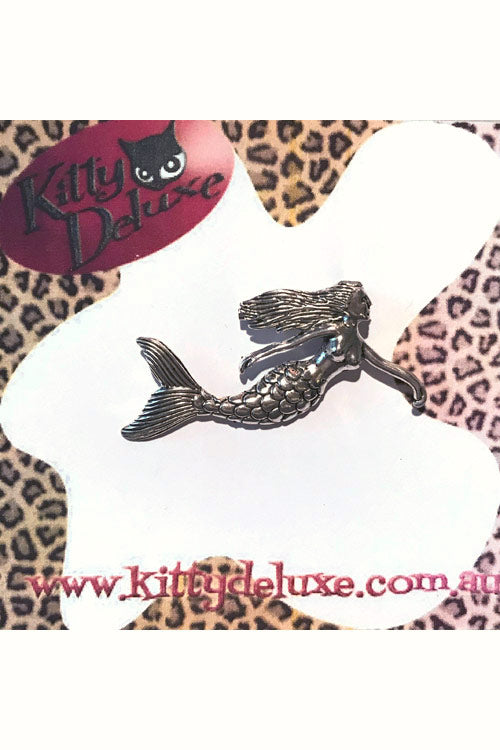 Kitty Deluxe Broochlette Brooch in Silver Mermaid