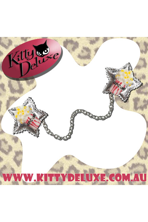 Kitty Deluxe Cardigan Clips in Polly the Popcorn