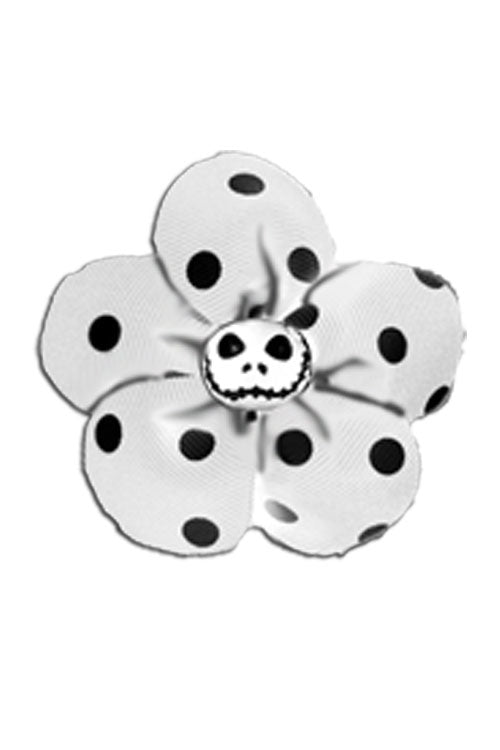 Krazy Daisy in White with Black Polka Dots
