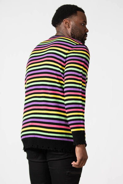Mens rainbow on sale striped jumper