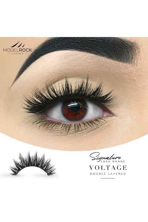 Model Rock Double Layered Lashes in Voltage