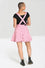 Hell Bunny Bat Pinafore Dress in Pink Embroidered Pattern