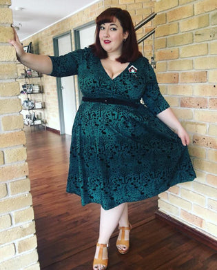  Hell Bunny Sherwood Dress in Green by Stephanie Cuthbert