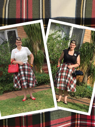  Hell Bunny Doralee Skirt in Stewart Tartan by Briony Bermingham