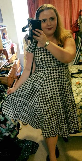  Chicstar Lizzie 50's Dress in Houndstooth Print by Mel Bersutskaya