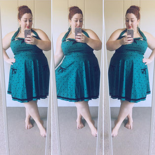  Hell Bunny Jolene Mini Dress in Green by Stephanie Cutherbert