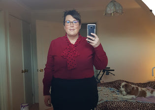  Banned Sent with Love Blouse in Bordeaux by Carmen Burns