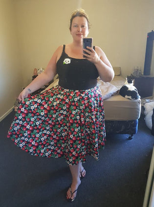  Hell Bunny Strawberry Sundae 50's Skirt by Carmen Burns