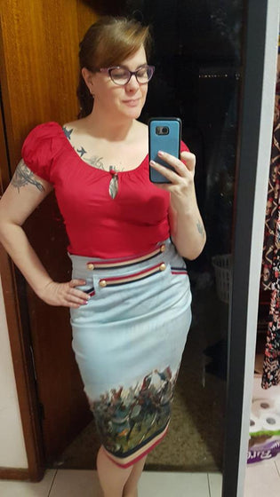  Hell Bunny Melissa Top in Red by Yvonne Kirk