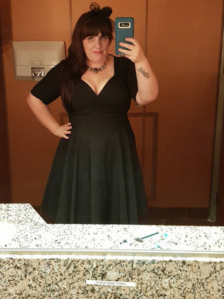  Collectif Trixie Doll Dress in Black by Maddie Duffy