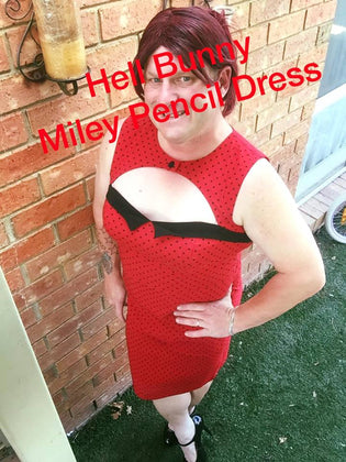  Hell Bunny Miley Pencil Dress in Red (Pre-order) by Miss Bunny Bordello