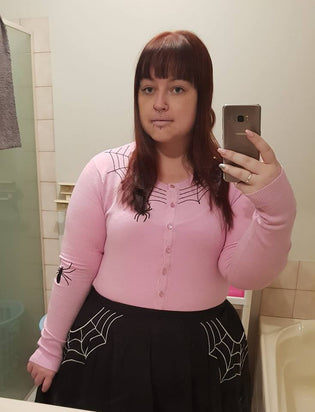  Hell Bunny Spider Cardigan in Pink by Caylee Eelyac