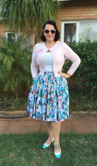  Hell Bunny Paloma Cardigan in Dolly Pink by Briony Bermingham