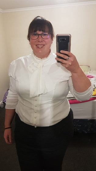  Chicstar "Dr Lovelace" Blouse in White (Preorder) by Carmen Burns