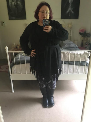  Hell Bunny Ash Leggings with Killstar Nightshade Cardigan by Bec Hunt