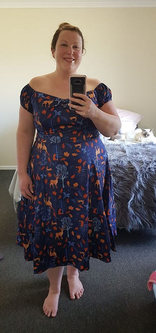  Collectif Dolores Dress in Forest Friends Print by Carmen Burns