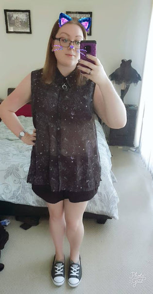  Spin Doctor Dark Sea Blouse by Darrion Warwick-Hart