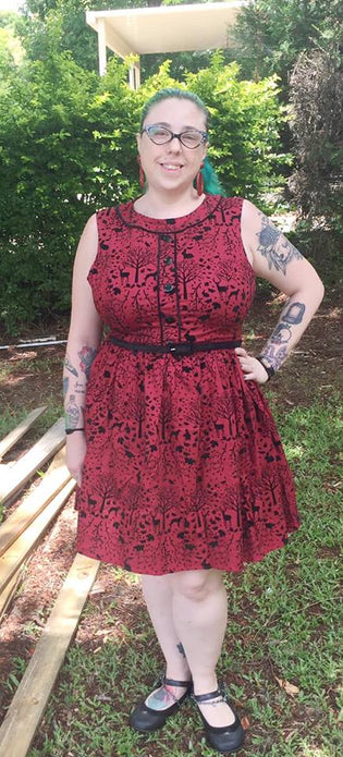 Hell Bunny Sherwood Mini Dress in Red by Emilie Obscura