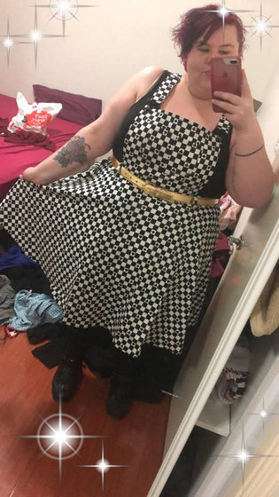  Hell Bunny Pokerface Pinafore Dress by Jo Lameface