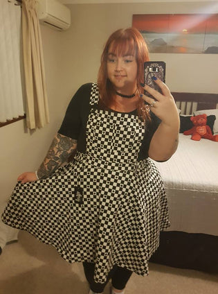  Hell Bunny Pokerface Pinafore Dress by Caylee Eelyac