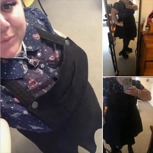  Hell Bunny Dakota Denim Pinafore in Black by Sjaan Hoverd