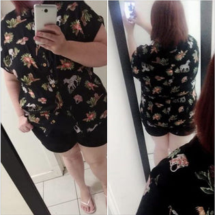  Hell Bunny Messina Shirt and Yaz Shorts in Black by Lisa Huddleston