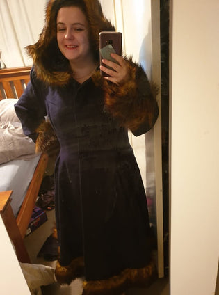  Hell Bunny Robin Coat in Navy by Tee Jay Blakely