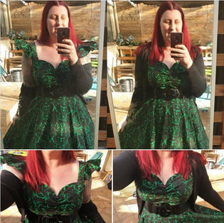  Chicstar Green Brocade Dress (Pre-order) by Kim Lewis