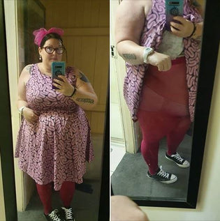 Lady Vintage 'Brains for Tea' Tea Dress and Pamela Mann Curvy Tights by Temena Balfour