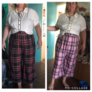  Hell Bunny Riot Culottes in Red and Pink by Rachael Hoey